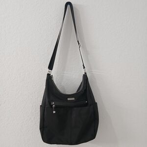 NEW Baggallini Joey Bagg Small Crossbody Bag Black Silver Accents #P1